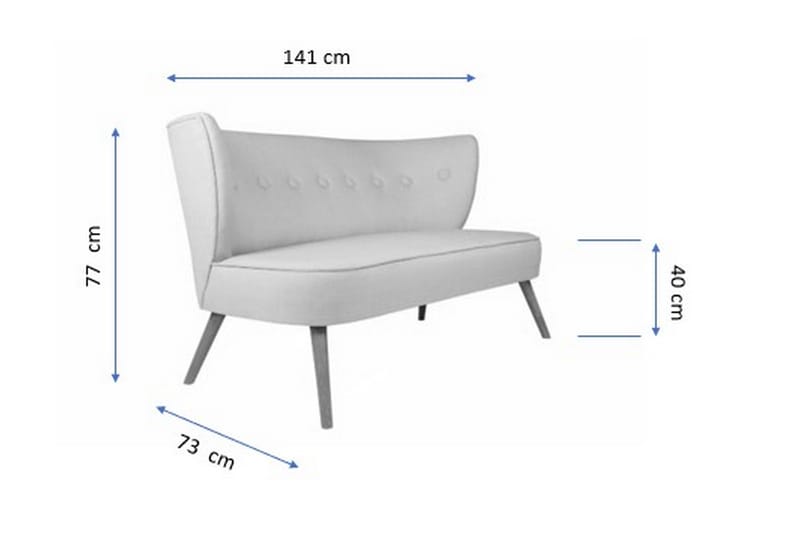 2-Seter Sofa Terriq - Gul - Møbler - Sofaer - 2 seter sofa