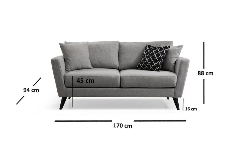 2-Seter Sofa Pytlarz - Grå - Møbler - Sofaer - 2 seter sofa