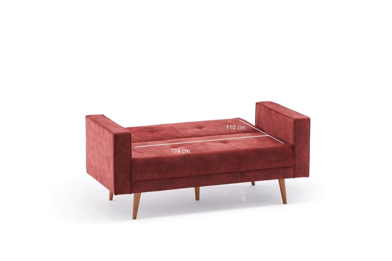 2-seters Sofa Kenya - Rød / Natur - 2 seter sofa