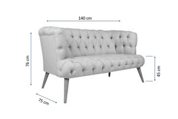 2-seters Sofa Kiroli - Gul / Natur - Møbler - Sofaer - 2 seter sofa
