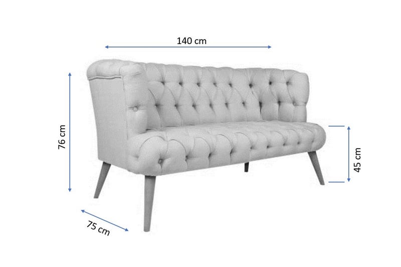 2-seters Sofa Kiroli - Gul / Natur - Møbler - Sofaer - 2 seter sofa