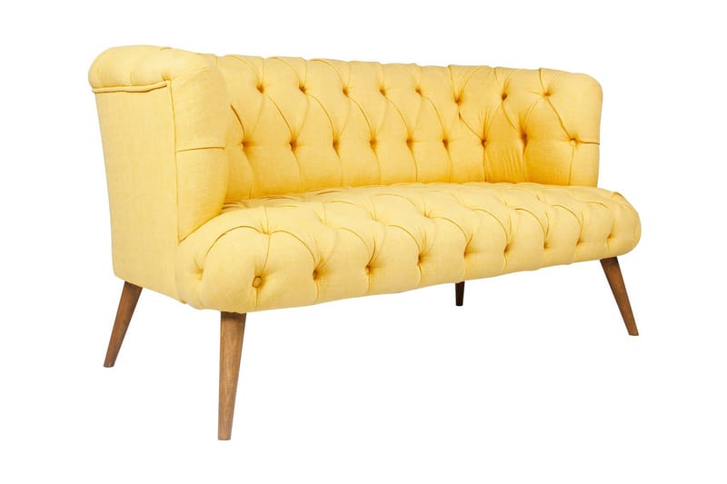 2-seters Sofa Kiroli - Gul / Natur - Møbler - Sofaer - 2 seter sofa