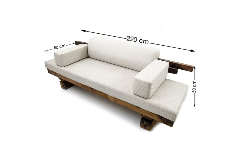2-seters sofa Shett Wide - Brun / Hvit - 2 seter sofa
