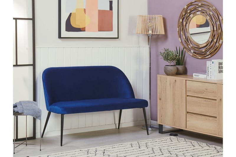 2-seters Sofa Vigenstorp - Fløyel/Blå - Møbler - Sofaer - Kjøkkensofaer