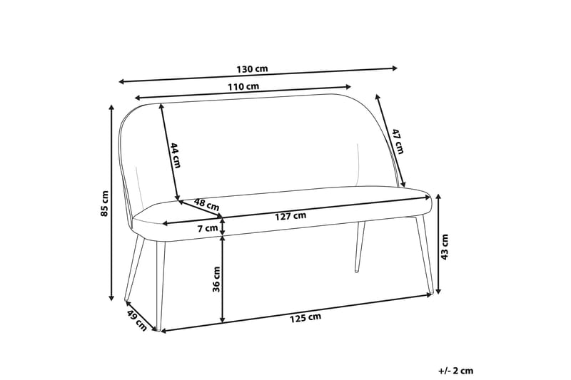 2-seters Sofa Vigenstorp - Fløyel/Blå - Møbler - Sofaer - Kjøkkensofaer