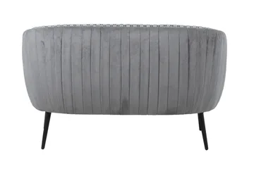 Accent 2-seter Dyp Sofa i Stoff med Metallben - Grå - Møbler - Sofaer - 2 seter sofa
