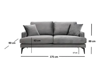 Andary 2-Seter Sofa - Grå - Møbler - Sofaer - 2 seter sofa