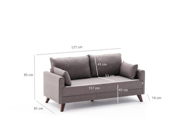 Antigua 2-seters Sofa - Brun/Natur - Møbler - Sofaer - 2 seter sofa