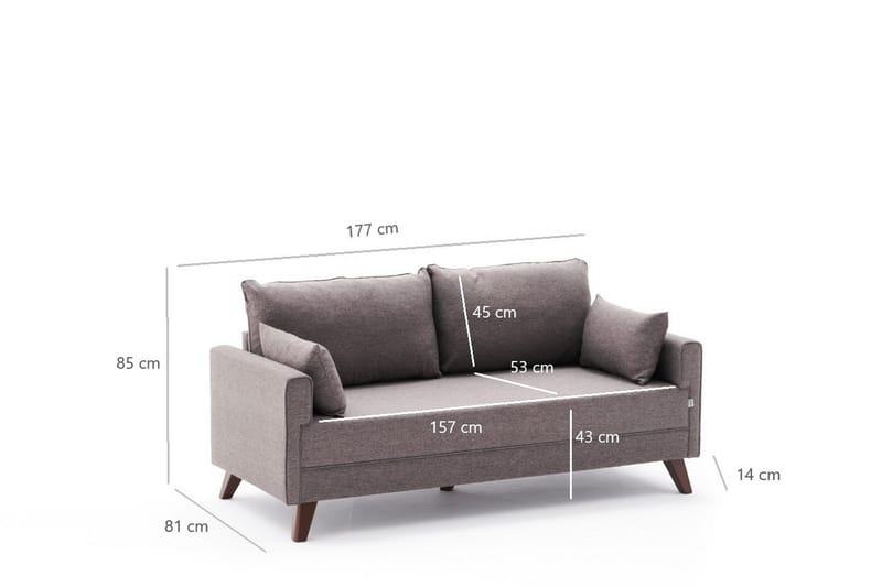Antigua 2-seters Sofa - Brun/Natur - Møbler - Sofaer - 2 seter sofa