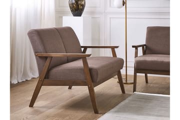 Asnes 2-seter Sofa i Stoff med Treramme - Brun - Møbler - Sofaer - 2 seter sofa