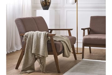 Asnes 2-seter Sofa i Stoff med Treramme - Brun - Møbler - Sofaer - 2 seter sofa