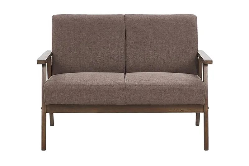 Asnes 2-seter Sofa i Stoff med Treramme, Brun