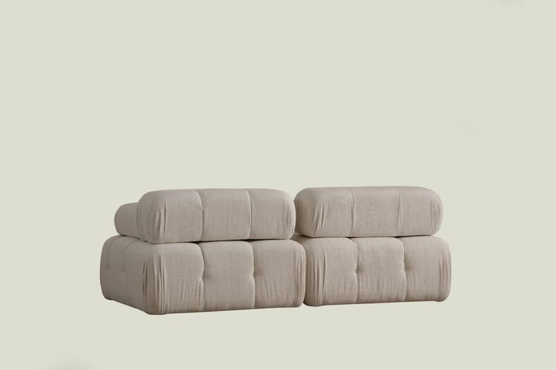 Belgin Boblet Dyp Sofa 2-seters 210 cm bred Sittedybde 85 cm - Krem / Beige / Lys - Møbler - Sofaer - Modulsofaer - Komplett modulsofa