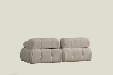 Belgin Boblet Dyp Sofa 2-seters 210 cm bred Sittedybde 85 cm - Krem / Beige / Lys - Møbler - Sofaer - Modulsofaer - Komplett modulsofa