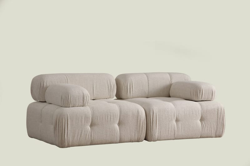 Belgin Boblet Dyp Sofa 2-seters 210 cm bred Sittedybde 85 cm - Krem / Beige / Lys - Møbler - Sofaer - Modulsofaer - Komplett modulsofa