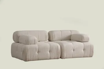 Belgin Boblet Dyp Sofa 2-seters 210 cm bred Sittedybde 85 cm - Krem / Beige / Lys - Møbler - Sofaer - Modulsofaer - Komplett modulsofa