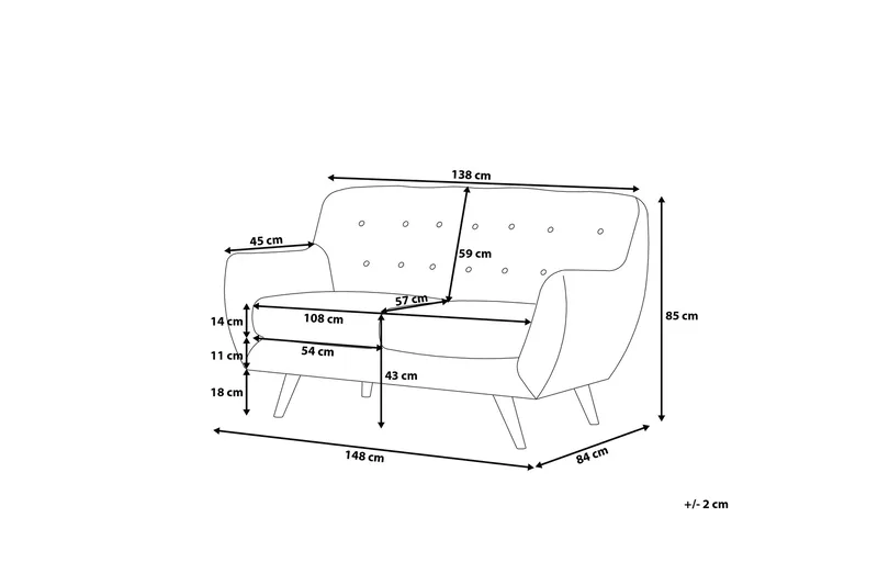 Bodo Sofa 2-Seter - Tre / Natur - Møbler - Sofaer - 2 seter sofa