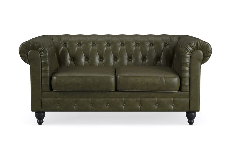 2-seter Sofa Chester Lyx - Mørkegrønn PU - Møbler - Sofaer - Chesterfield sofaer