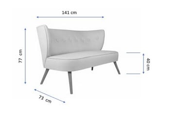 Clivocast Dyp 2-seter Sofa i Stoff med Trebein - Pastellgul - Møbler - Sofaer - 2 seter sofa