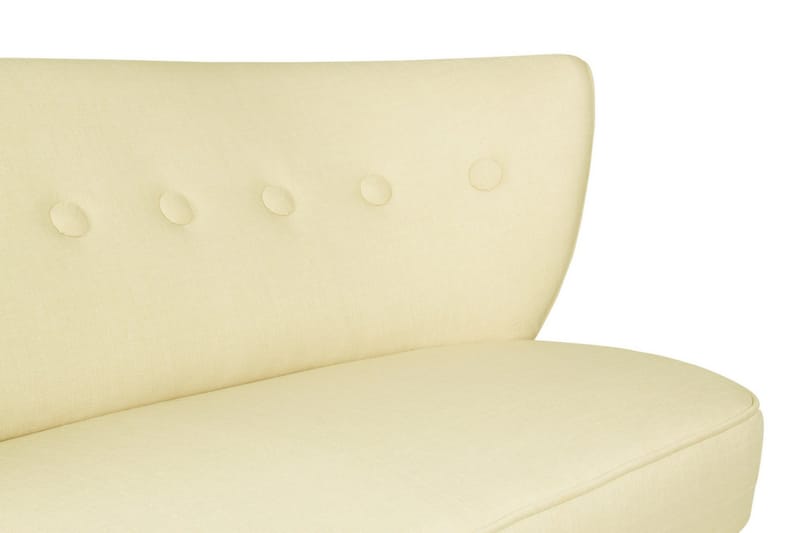 Clivocast Dyp 2-seter Sofa i Stoff med Trebein - Pastellgul - Møbler - Sofaer - 2 seter sofa