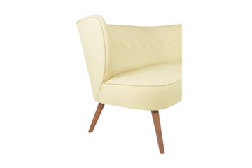 Clivocast Dyp 2-seter Sofa i Stoff med Trebein - Pastellgul - Møbler - Sofaer - 2 seter sofa