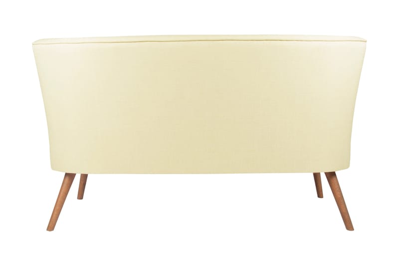 Clivocast Dyp 2-seter Sofa i Stoff med Trebein - Pastellgul - Møbler - Sofaer - 2 seter sofa