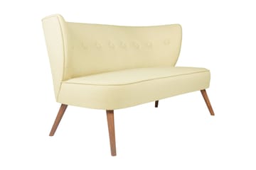 Clivocast Dyp 2-seter Sofa i Stoff med Trebein - Pastellgul - Møbler - Sofaer - 2 seter sofa
