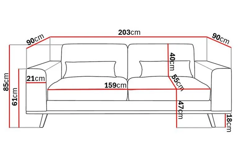 Copenhagen 2-seters Fløyelssofa - Lilla - Møbler - Sofaer - 2 seter sofa
