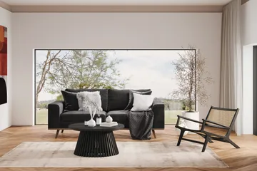 Copenhagen 2-seters Fløyelssofa - Mørk grå - Møbler - Sofaer - 2 seter sofa