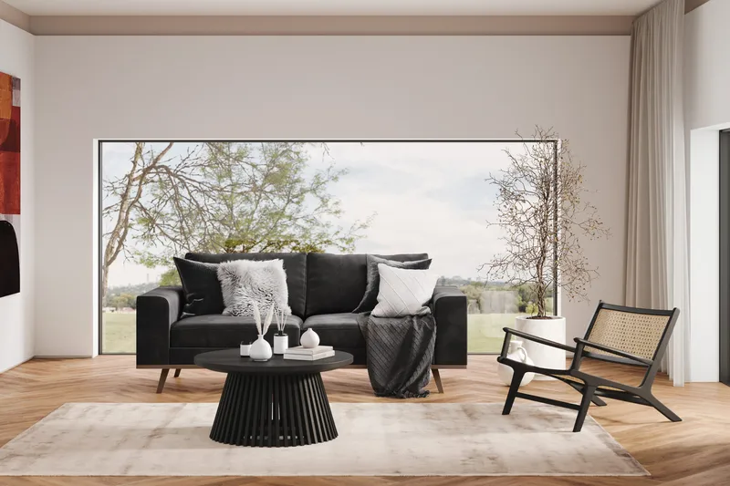 Copenhagen 2-seters Fløyelssofa - Mørk grå - Møbler - Sofaer - 2 seter sofa