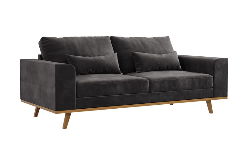 Copenhagen 2-seters Fløyelssofa - Mørk grå - Møbler - Sofaer - 2 seter sofa