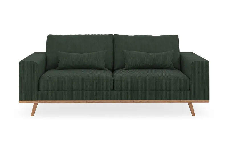 Copenhagen 2-seters Manchestersofa, Mørk grønn