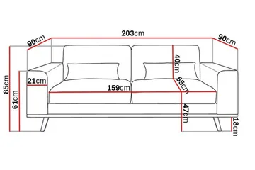 Copenhagen 2-seters Manchestersofa - Rosa - Møbler - Sofaer - 2 seter sofa