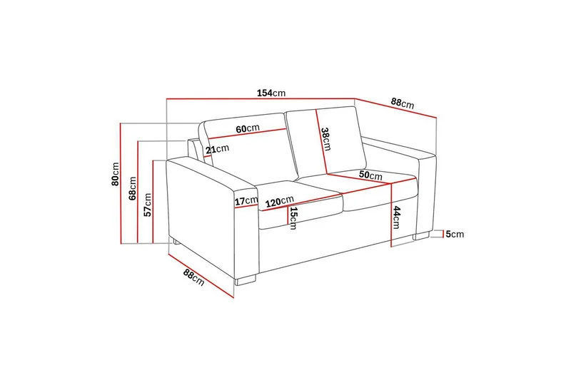 Crazy 2-seters Fløyelssofa - Mørk grå - Møbler - Sofaer - Fløyelssofaer