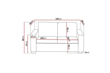 Crazy 2-seters Sofa i Kunstlær - Svart - Møbler - Sofaer - Skinnsofaer