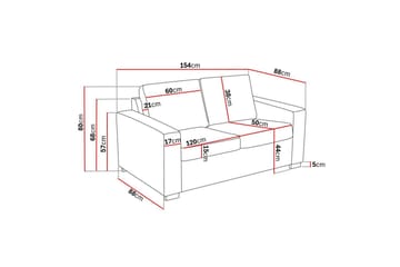 Crazy 2-seters Sofa i Kunstlær - Svart - Møbler - Sofaer - Skinnsofaer