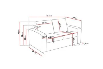 Crazy 2-seters Stoffsofa - Antrasitt - Møbler - Sofaer - 2 seter sofa