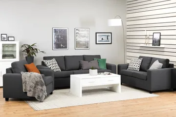 Crazy Sofagruppe 2-seter Sofa + Lenestol i Stoff - Mørk grå - Møbler - Sofaer - 2 seter sofa