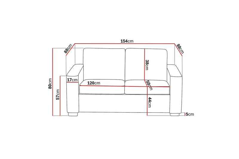 Crazy Sofagruppe 2-seter Sofa + Lenestol i Stoff - Mørk grå - Møbler - Sofaer - 2 seter sofa