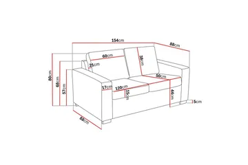 Crazy Sofagruppe 2-seter Sofa + Lenestol i Stoff - Mørk grå - Møbler - Sofaer - 2 seter sofa