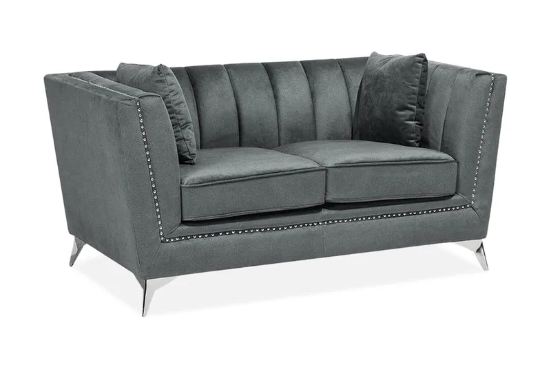 Gaula 2-seter Fløyelssofa 160 cm, Grå