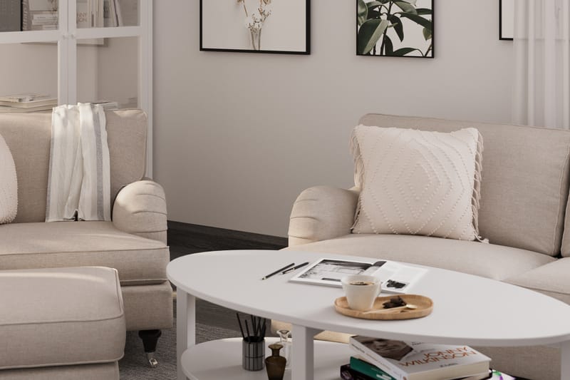 Howard Classic 2-seters Svunget Stoffsofa - Beige - Møbler - Sofaer - 2 seter sofa