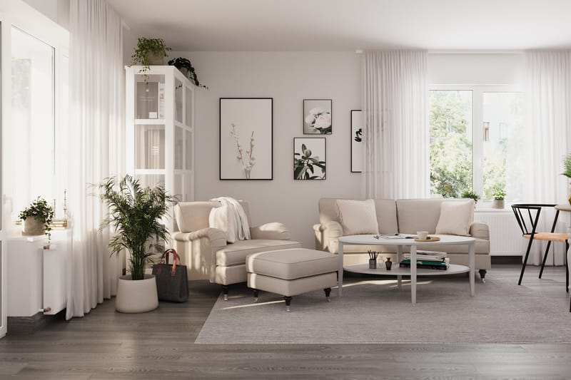Howard Classic 2-seters Svunget Stoffsofa - Beige - Møbler - Sofaer - 2 seter sofa