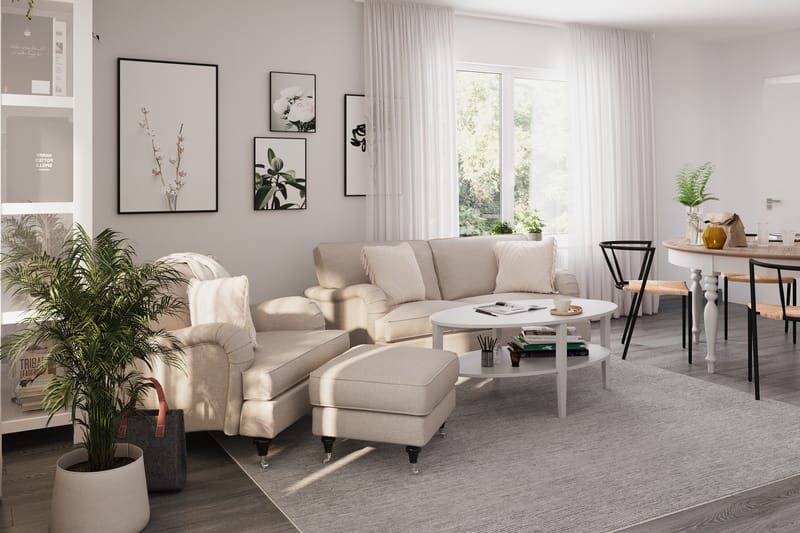 Howard Classic 2-seters Svunget Stoffsofa - Beige - Møbler - Sofaer - 2 seter sofa