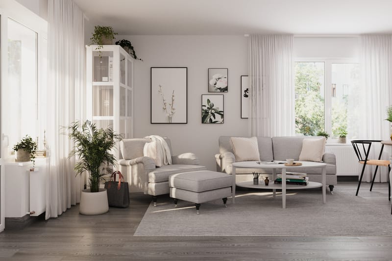Howard Classic 2-seters Svunget Stoffsofa - Grå - Møbler - Sofaer - 2 seter sofa