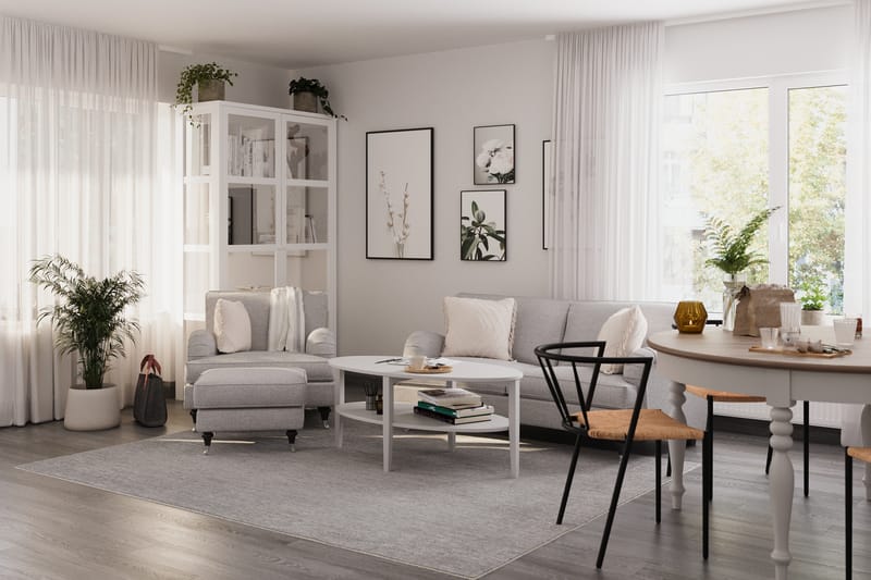 Howard Classic 2-seters Svunget Stoffsofa - Grå - Møbler - Sofaer - 2 seter sofa
