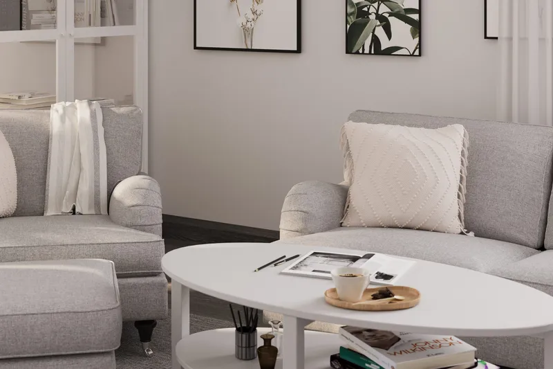 Howard Classic 2-seters Svunget Stoffsofa - Grå - Møbler - Sofaer - 2 seter sofa