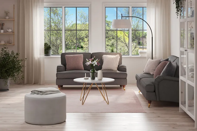 Howard Lyx 2-seters Stoffsofa - Mørk grå - Møbler - Sofaer - 2 seter sofa