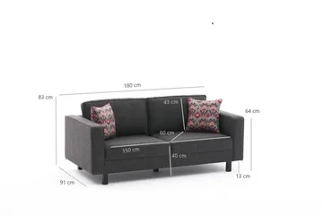 Kaletea Sofa 2-seters - Antrasitt - Møbler - Sofaer - 2 seter sofa