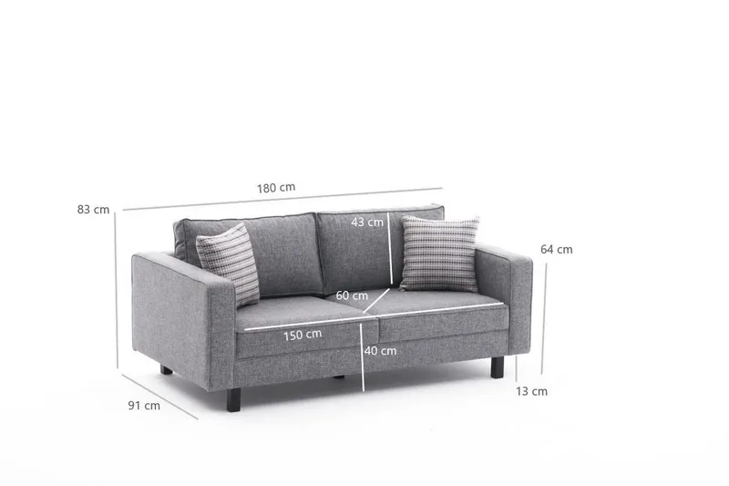 Kaletea Sofa 2-seters - Grå - Møbler - Sofaer - 2 seter sofa